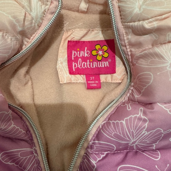 Toddler Girls Ombré Butterfly Puffer Jacket - Picture 2 of 5